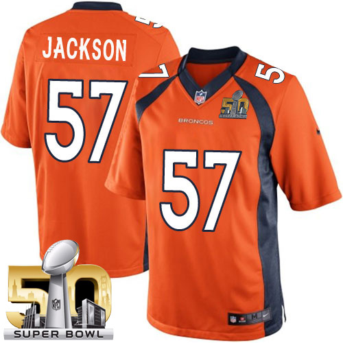 Youth Elite Tom Jackson Super Bowl L Nike Jersey Orange Home - #57 NFL Denver Broncos